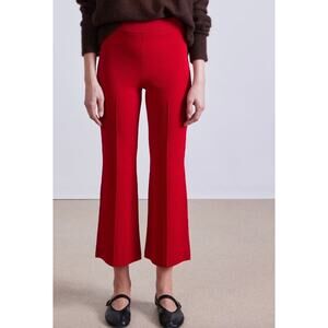Apiece Apart Rene Kick Flare Pants Deep Red Pull On Stretch M NWT